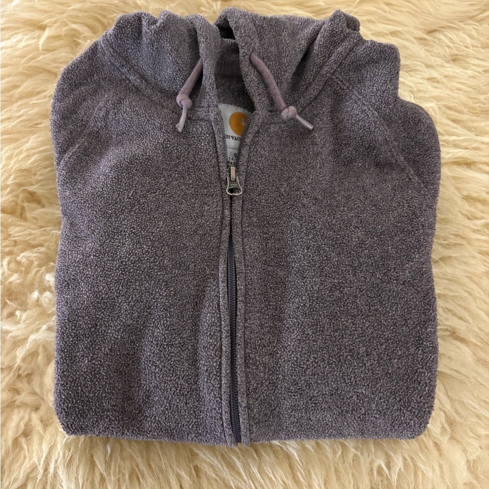 Carhartt Heather Purple Fleece Hooded Jacket - Picture 5 of 6